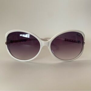 Gucci White Sunglasses with Purple Lenses